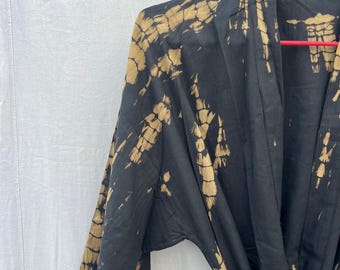 Black|Tie & Dye Kimono | Ombre Dye Kimono | Bathrobe Lounge Wear | Night Wear Robe Cotton | Kimono robe Beach cover up | Gift for bridesmaid