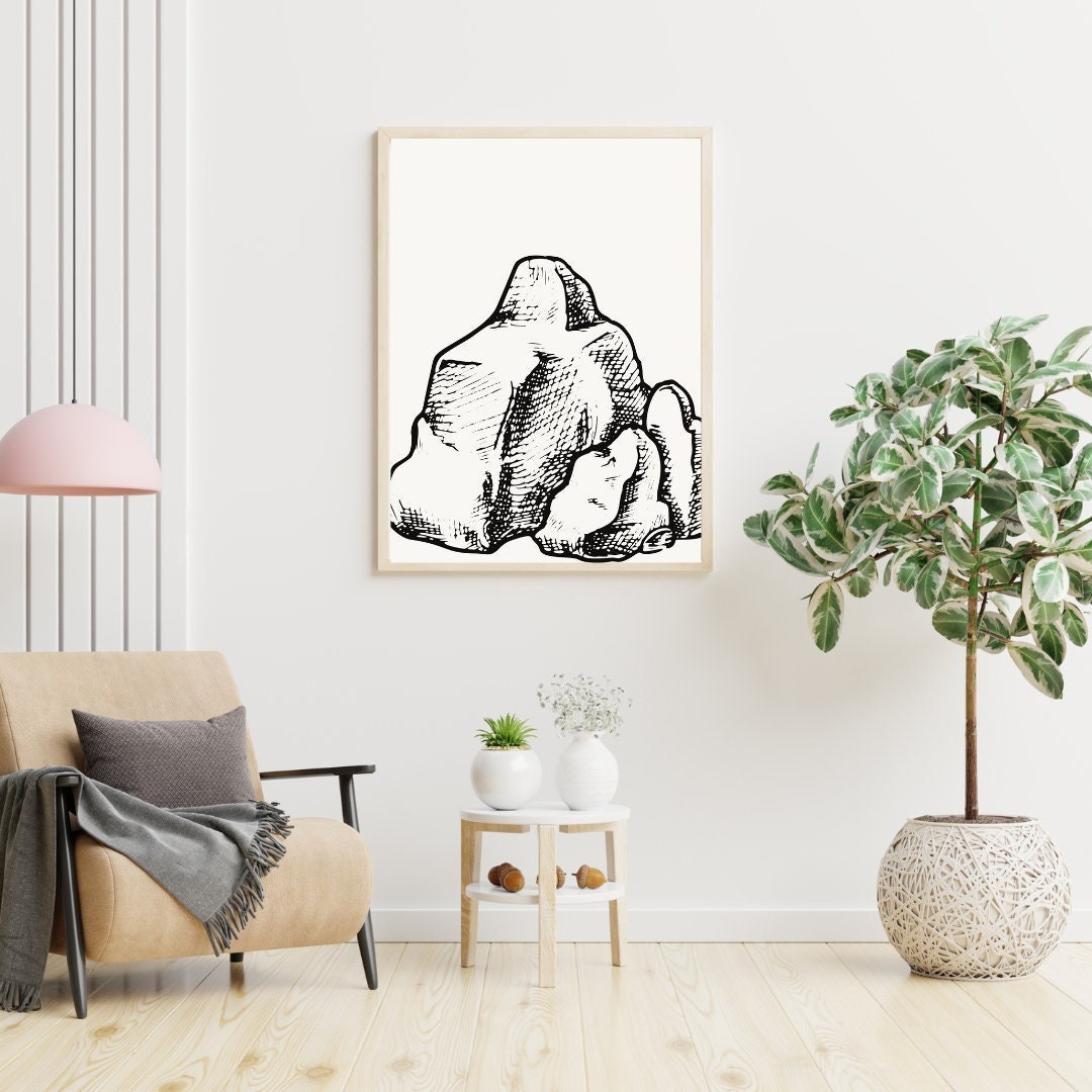 Wall Art Printable Rock Poster Rock Wall Art Rock Art Etsy