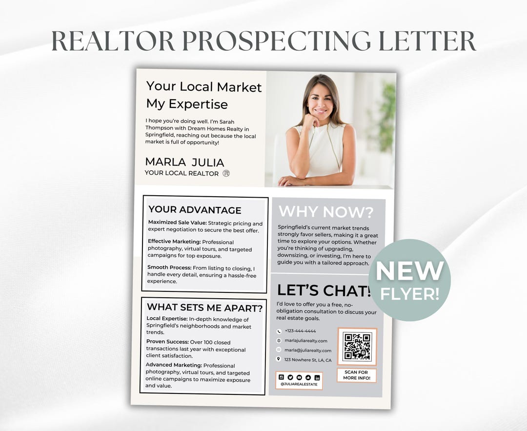 Prospecting Letters For Rentals Realtor Prospecting Letter, Real Estate Farming Letter Template, Seller ...