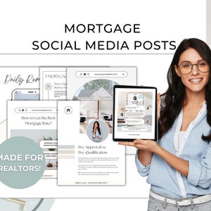 Mortgage Post Templates for Real Estate, Realtor Mortgage Social Media Posts, Loan Officer Instagram Templates, Realtor Instagram Mortgage