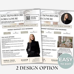 Foreclosure Flyer for Real Estate Agents, Letter to Homeowner, Foreclosure Prospecting Letter Template, Real Estate Flyer Template, Canva