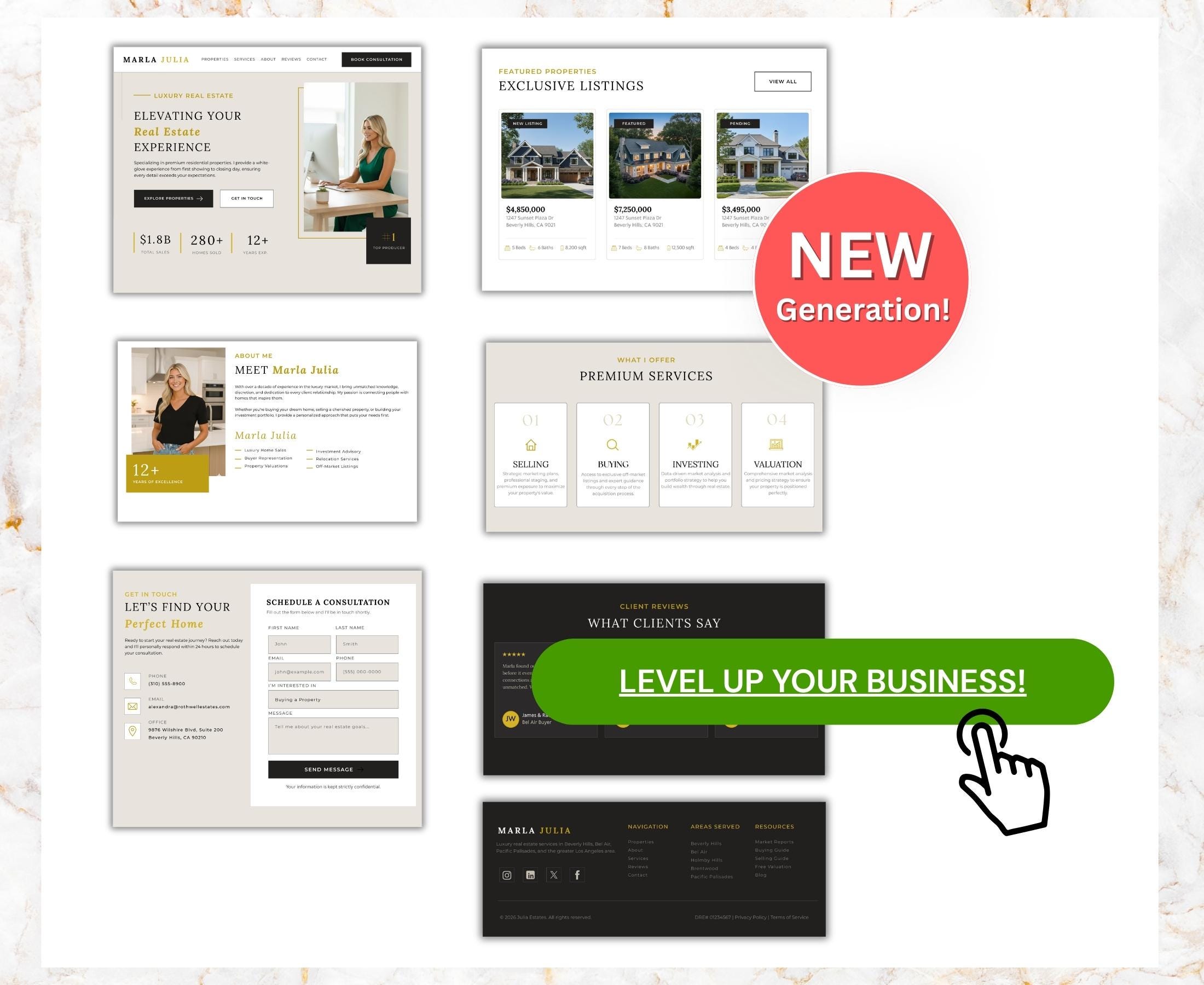 Real Estate Website Template for Realtors, Agent Canva Website, Lead ...