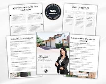 Buyer Agent Compensation, Real Estate Commission Sheet, Real Estate Settlement Template, NAR Settlement Buyer Packet for Real Estate