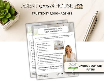 Divorce Support Flyer for Realtors, Real Estate Divorce Marketing, Realtor Flyer, Divorce Seller Flyer, Divorce Seller Support Template