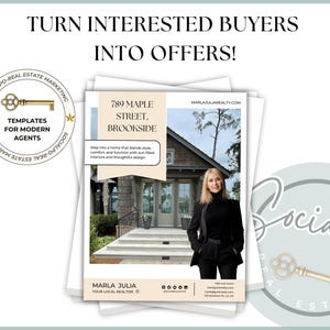 Real estate template for listing brochures, property guide for luxury homes, open house booklet design, new listing information booklet