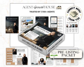 Luxury Pre-listing Kit for Real Estate Agent, Pre-listing Presentation, CMA Box Cover, Just Listed Flyer, Questionnaire, Seller Commission