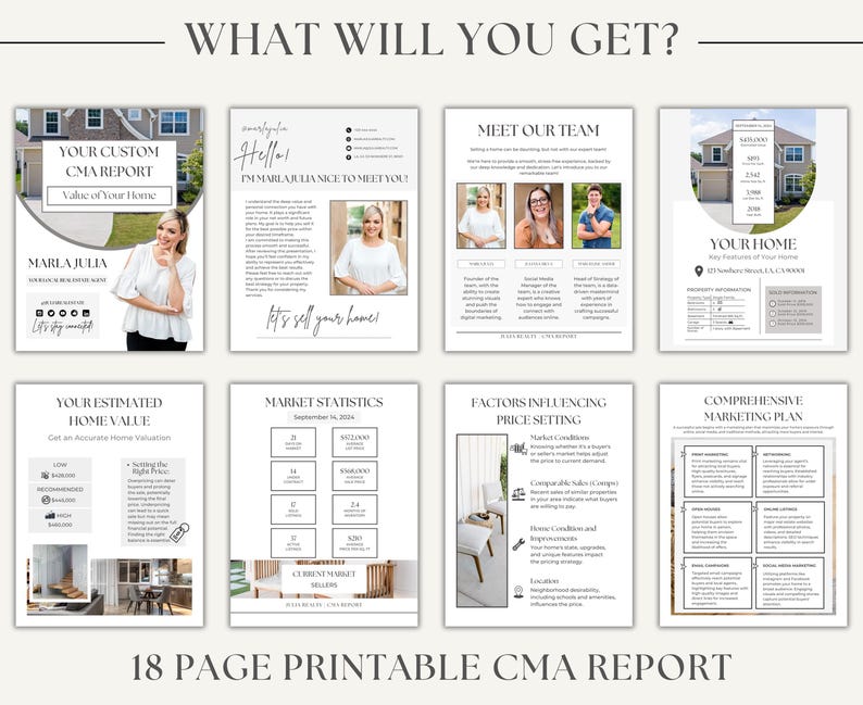 Home Equity Report, CMA Packet for Real Estate, Comparative Market ...