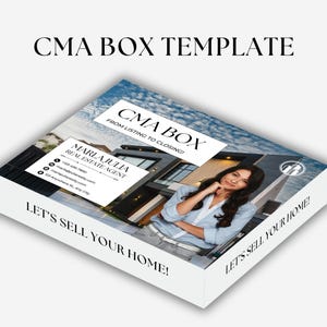 CMA Box Template, Real Estate Pre-Listing Box Cover, Listing Presentation Box, Realtor Box Cover, Seller Agent Box for Branding & Marketing