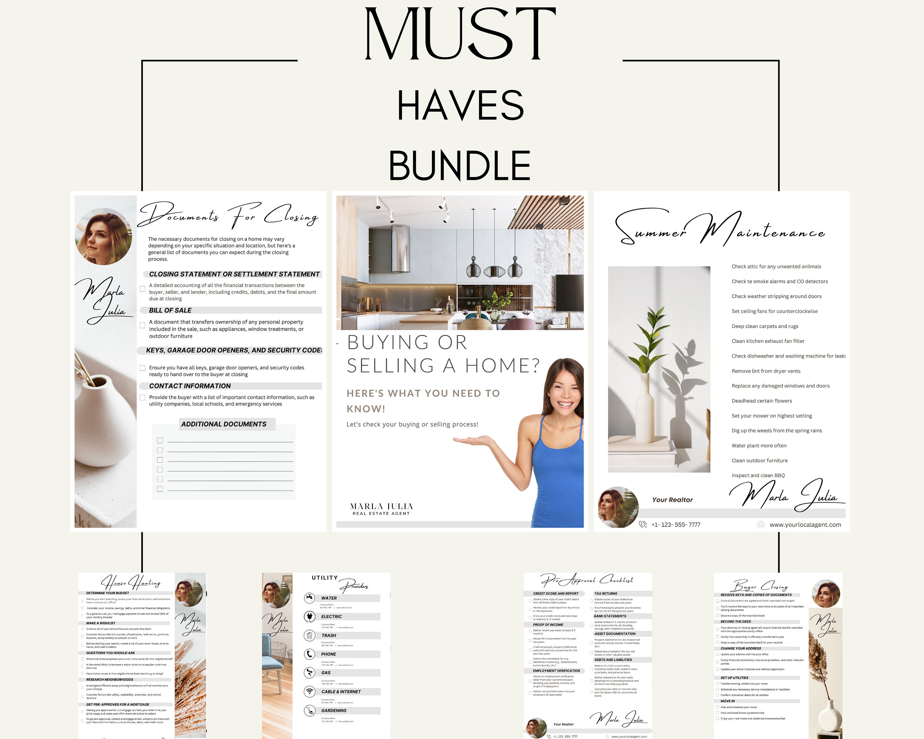 Real Estate Checklist Bundle, Template Seller and Buyer Checklist ...