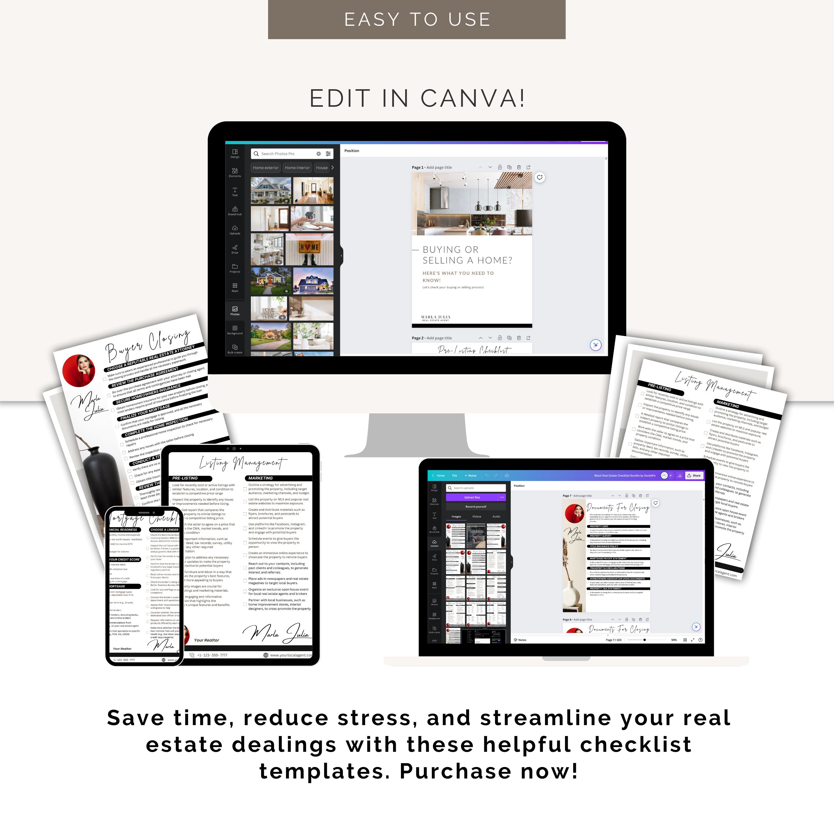 Real Estate Checklist Bundle, Template Seller and Buyer Checklist ...