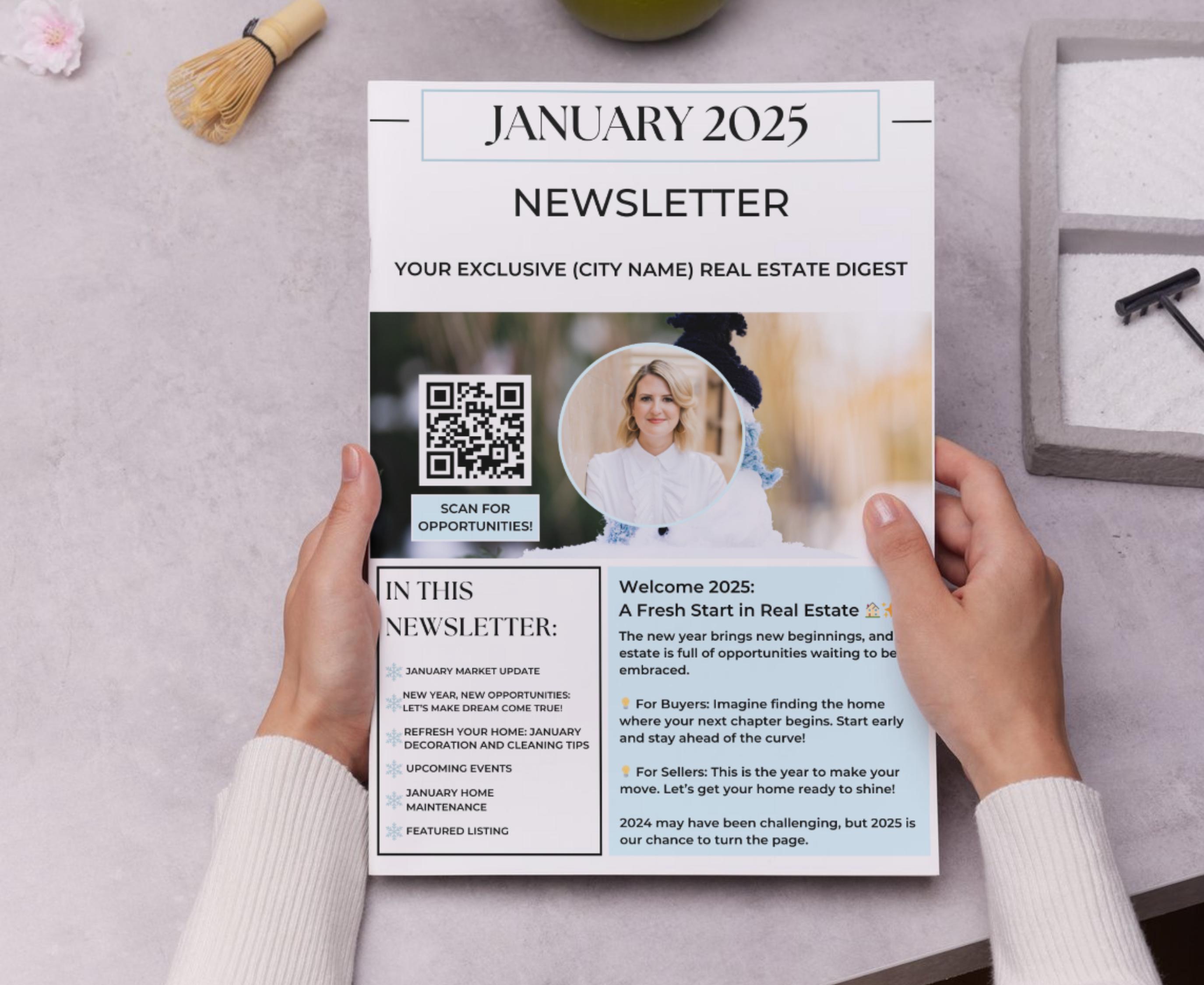 Real Estate January Newsletter, January 2025 Realtor Newsletter ...