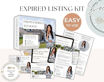 Expired Listing Kit for Real Estate, Expired Listing Presentation, Expired Listing Letter, Postcard, Flyer Template, Expired Listing Box