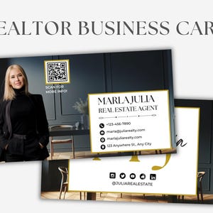 Realtor Business Card, Luxury Business Card Template for Real Estate Agents, Canva Business Card Template, Modern and Neutral Business Card