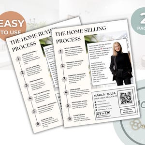 Home Seller Roadmap and Home Buyer Roadmap for Real Estate, Buying Process and Home Selling Steps Flyer, Buying and Selling Process Flyer