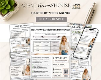Real Estate Agent Flyer Bundle: Prospecting & Farming Templates (Canva Editable, Digital Download