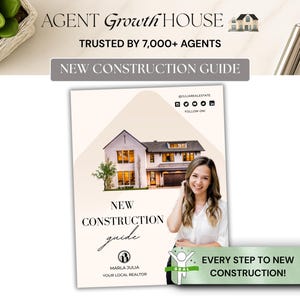 New Construction Guide for Real Estate, Construction Presentation, Construction Buyers Guide, New Home Builder Guide, Home Building Planner