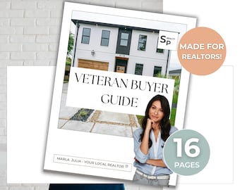 Veteran Home Buyer Guide, VA Loan Guide for Real Estate, Military Real Estate Packet, Realtor Veteran Guide, Veteran Home Buying Template