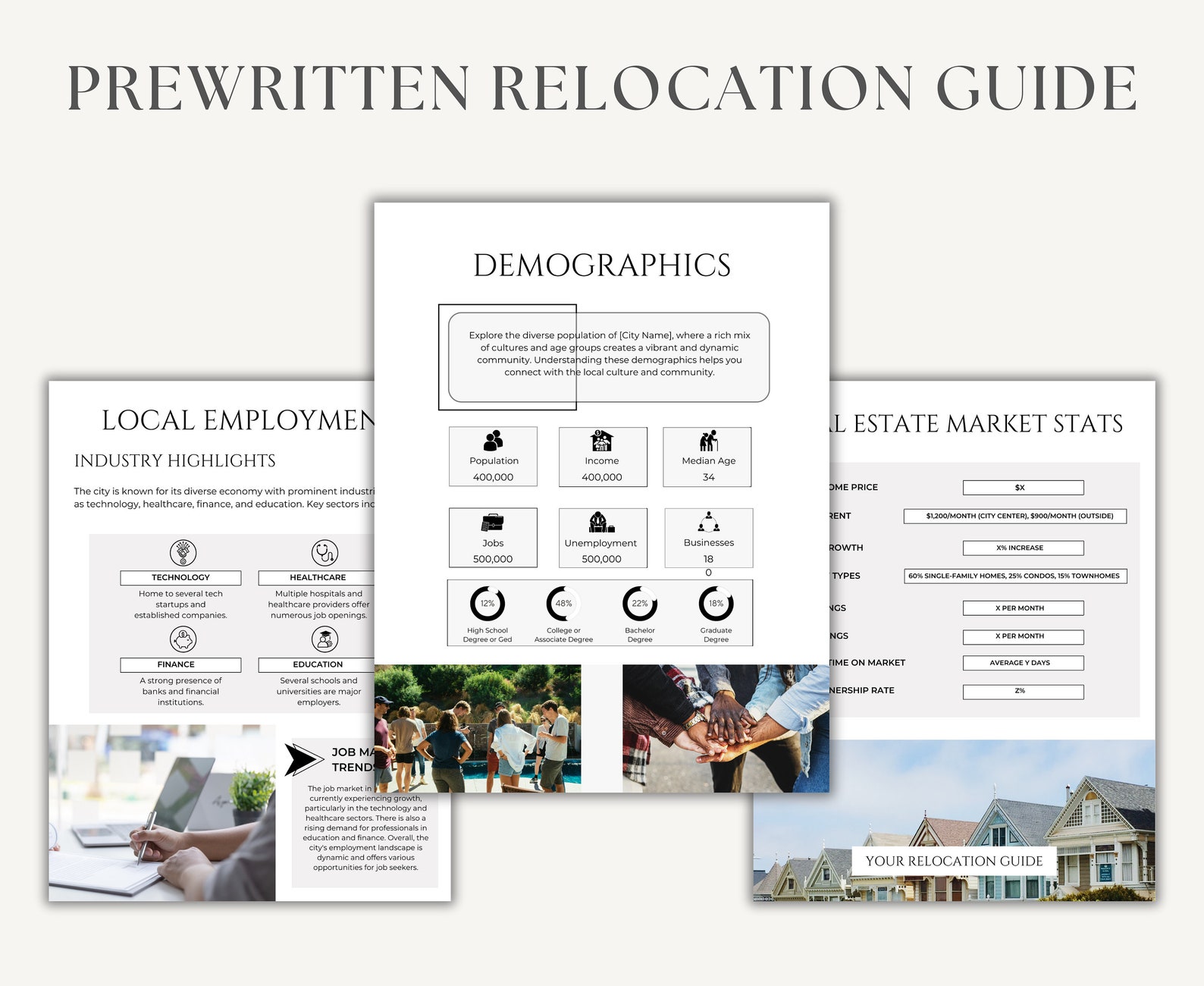 Relocation Guide for Real Estate Agents, Relocation Packet, Local ...