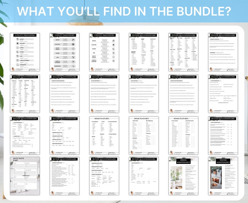 Seller Real Estate Checklist Bundle , Real Estate Buyer Checklist ...