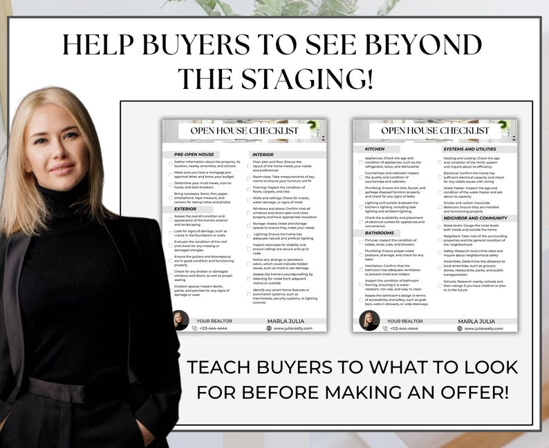 Buyer Open House Checklist, House Viewing Checklist, Home Tour ...