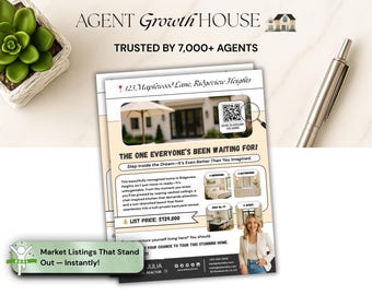 Realtor New Listing Flyer Template: Home Seller Marketing (Canva Editable, US Letter Size)