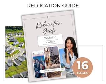 Home Buyer Relocation Guide Template: Realtor Marketing, Local Insights (Canva Editable, PDF Download)