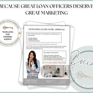 Loan Officer Flyer Template, Letter to Realtor From Loan Officer, Mortgage Marketing Flyer, Real ...