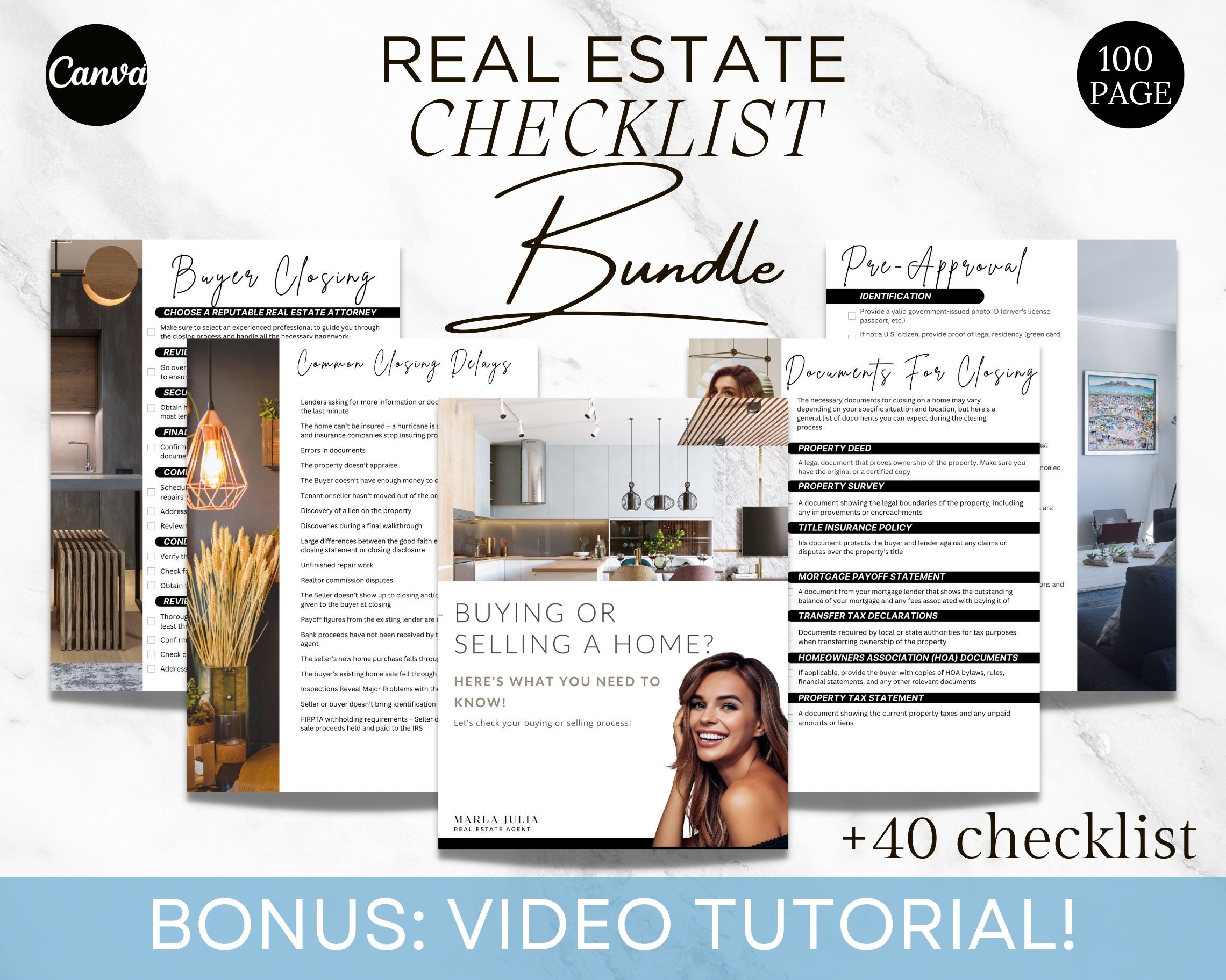 Real Estate Checklist Bundle, Template Seller and Buyer Checklist ...