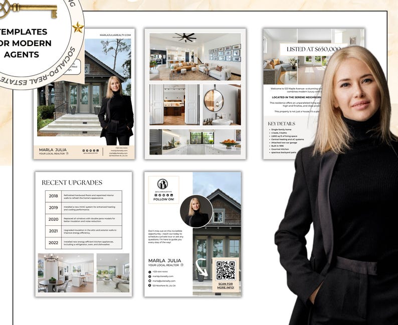 Property listing guide, about this house brochure, real estate template for agents, property information booklet, property sale info