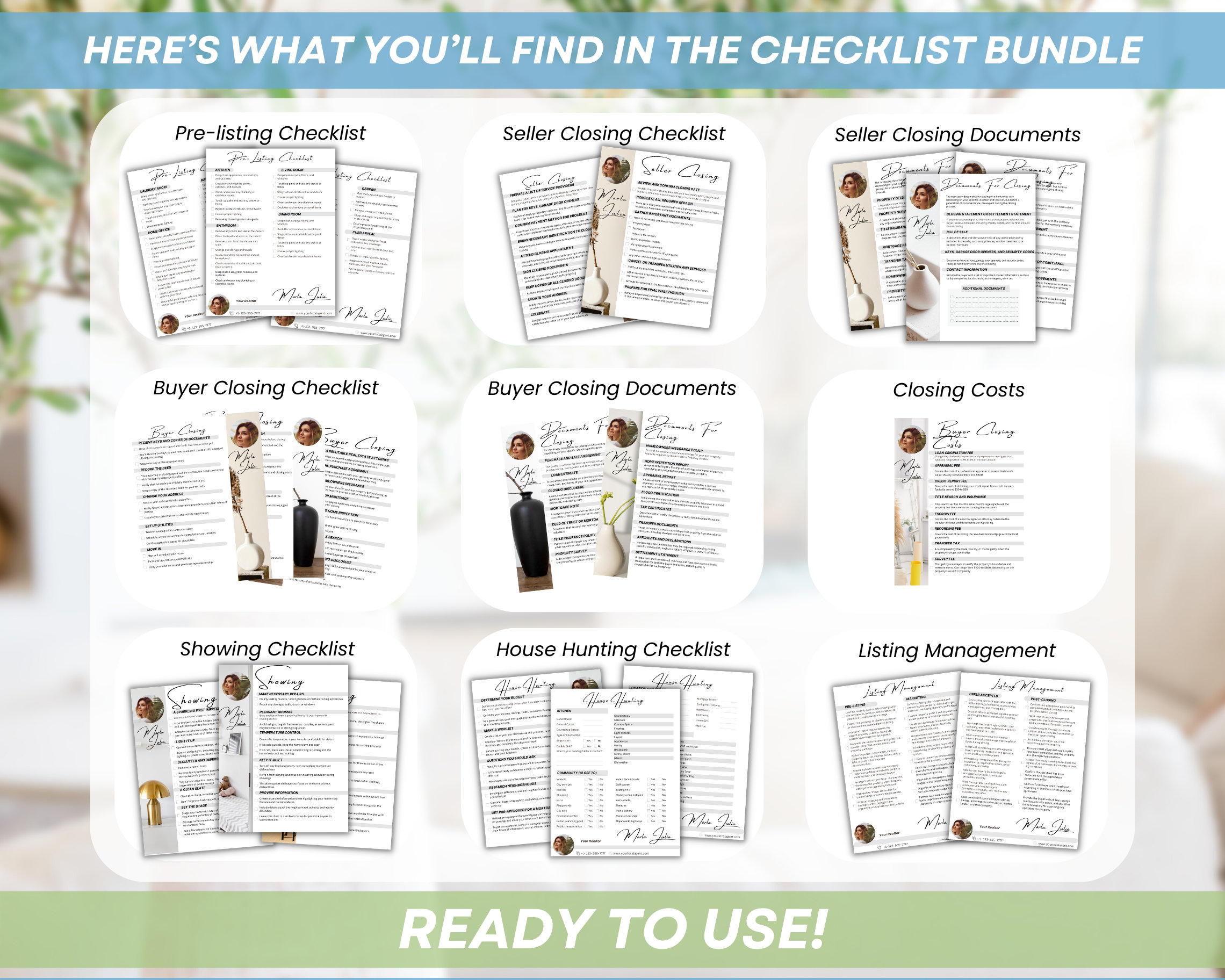 Real Estate Checklist Bundle, Template Seller and Buyer Checklist ...