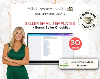 Seller Email Templates for Real Estate Agents | Realtor Drip Campaign | Email Marketing | Home Seller Follow-Up | Lead Generation Templates