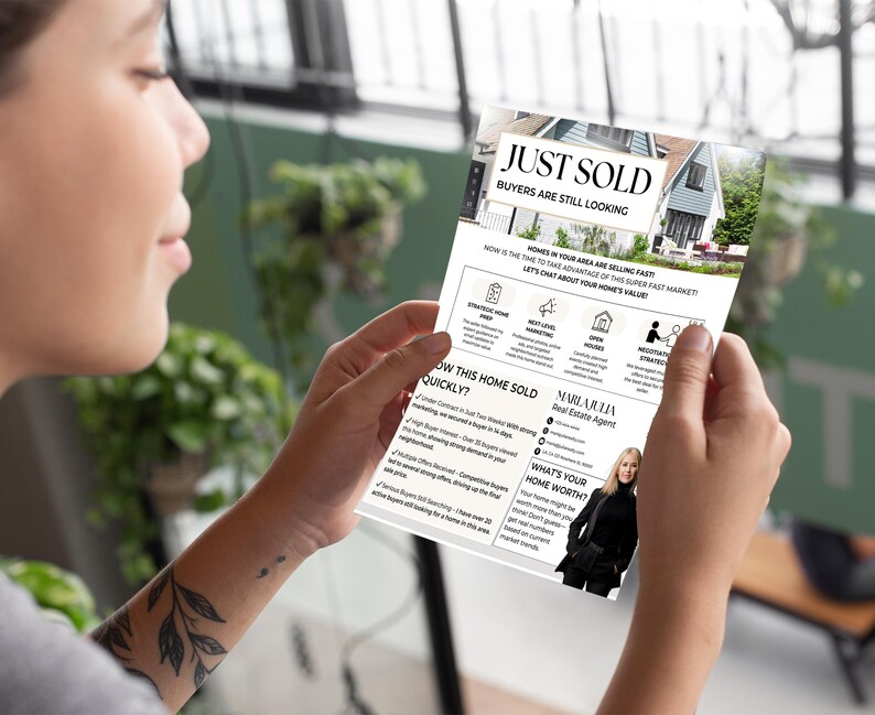 Realtor Branding Flyer, Real Estate Marketing Mailer, Farming Lead Generation, Sold Your Neighbors Home, Just Sold Home Seller Flyer