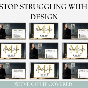 Luxury business card template displayed on a wooden surface, emphasizing its premium design for modern realtors and luxury real estate agents.