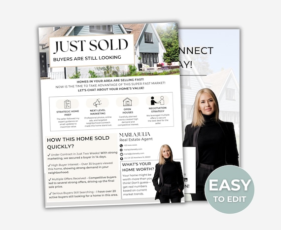Just Sold Flyer for Real Estate, Farming Flyer for Realtors, Neighborhood Just Sold Flyer, Buyers Are Still Looking Flyer, Realtor Marketing