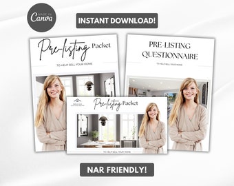 Pre-listing Packet for Real Estate, Seller Pre-listing Presentation for Realtors, Seller Questionnaire, Real Estate Marketing Templates