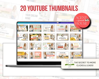 Realtor YouTube Thumbnail Templates for Listing Videos, Realtor Growth Marketing Template, YouTube Cover Templates for Realtors