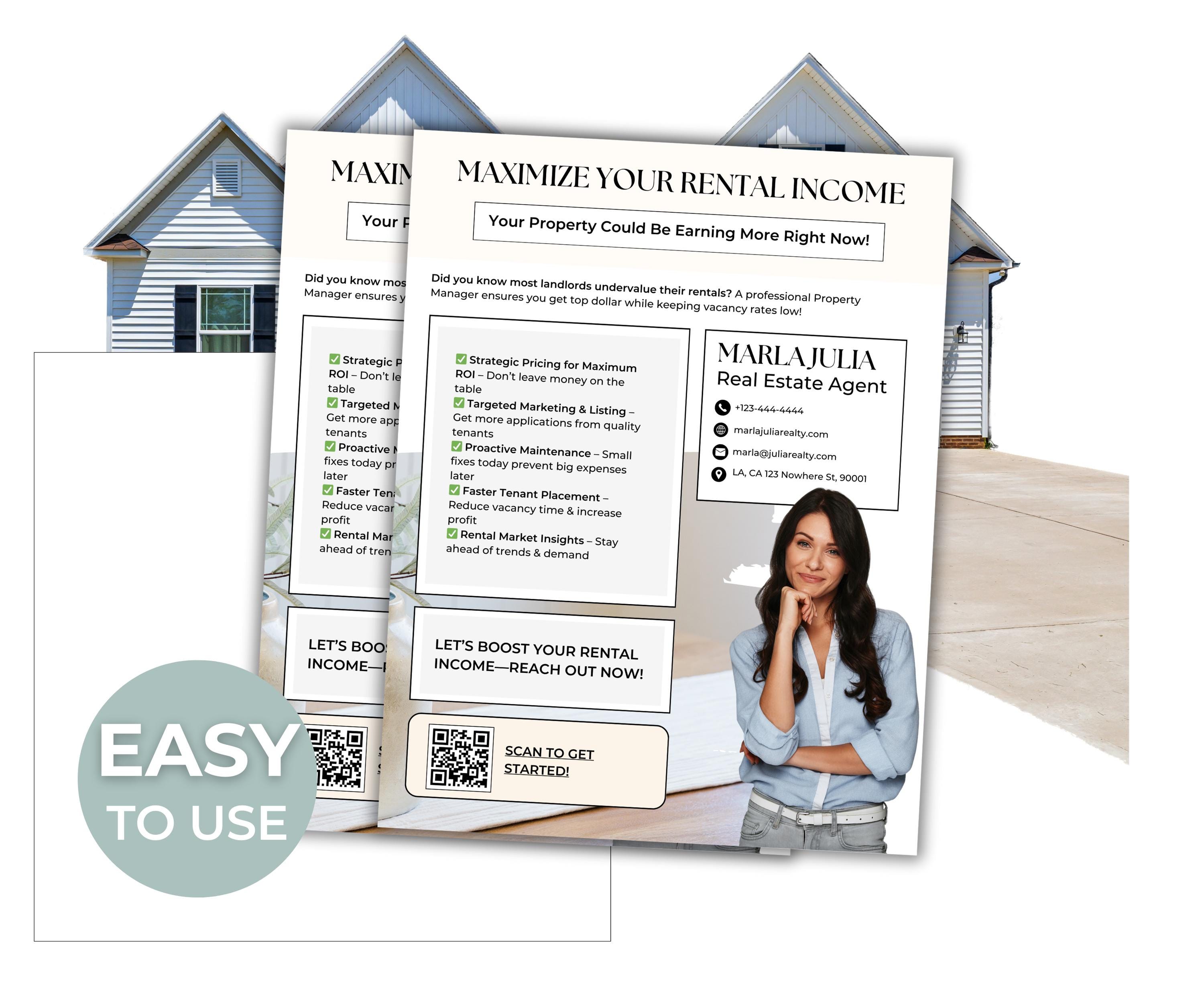 Property Manager Flyer, Introduction Flyer Template for Property Management, Lease Marketing for Real Estate, Rental Property Management