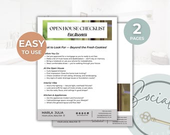 Open House Checklist: Real Estate Buyer Tour & Property Comparison (PDF Template Canva Edit)