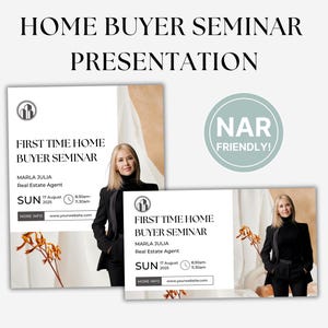 Home Buyer Seminar Presentation, First Time Home Buyer Workshop Presentation, Home Buyer Presentation for Home Buyers, Real Estate Template