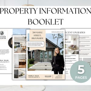 Listing Brochure for Real Estate, Property Information Booklet, Property Listing Brochure, Open House Property Brochure, Home Sale Info