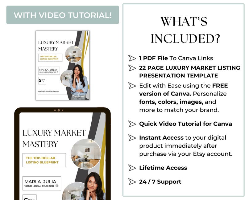 Luxury Listing Presentation Packet, Real Estate Seller Guide Template ...