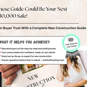 Custom home builder selection sheets in New Construction Guide, a home builders guide designed for real estate agents.