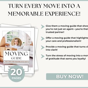 Editable Canva Moving Guide for Real Estate Agents – Includes Relocation Guide, Moving Day Checklist, and Realtor Marketing Tool for Home Buyers and Sellers