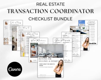 Transaction Coordinator Checklist Bundle, Printable Real Estate Seller and Buyer Transaction Checklist Pre-listing Moving Closing Open House