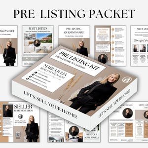Pre-listing Kit for Real Estate Agent, Pre-listing Presentation, CMA Box Cover, Just Listed Flyer Seller, Questionnaire, Seller Commission