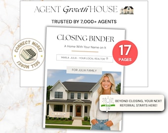 Closing Binder Template for Realtors, Binder for Buyers or Sellers, Real Estate Printable, Closing Packet Template, Post Closing Binder