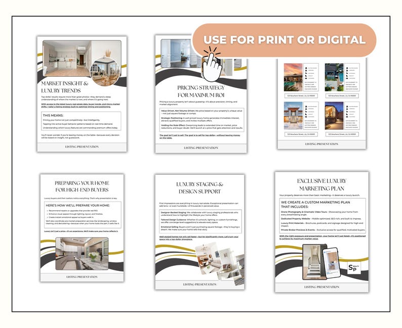 Luxury Listing Presentation Packet, Real Estate Seller Guide Template ...