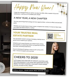 New Year Prospecting Letter for Real Estate Agents, Letter to Seller Template, Seller Prospecting Letter, Seller Agent Farming Template