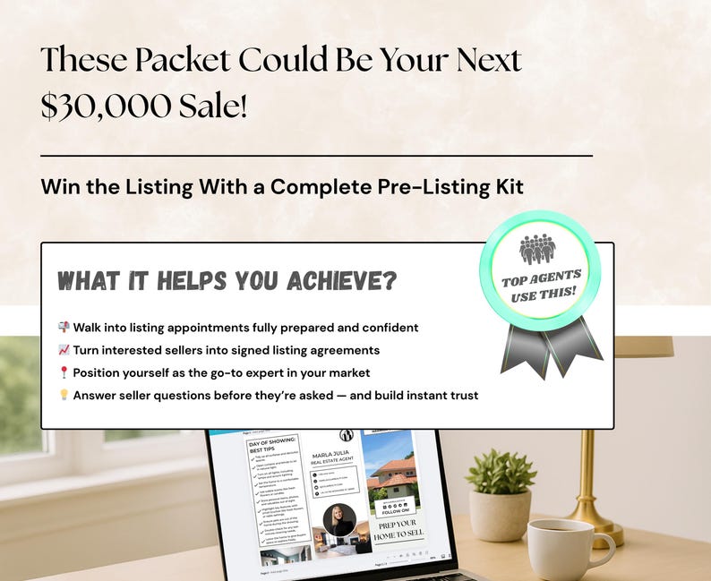 Pre Listing Packet Examples Pre-listing Kit for Real Estate Agent, Pre-listing Presentation, CMA ...