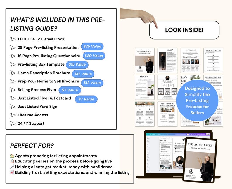 Pre Listing Packet Examples Pre-listing Kit for Real Estate Agent, Pre-listing Presentation, CMA ...